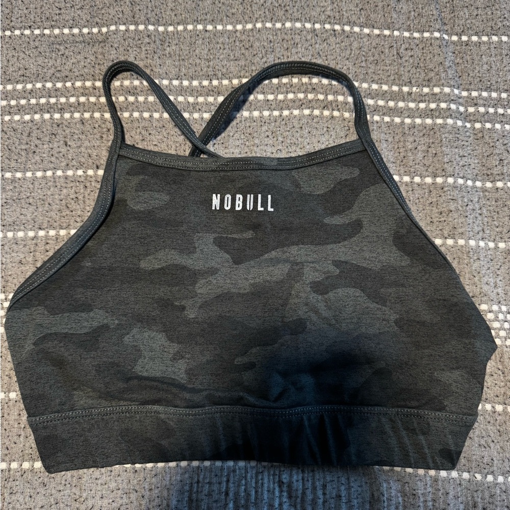 NOBULL Women's Charcoal Camo Sports Bra